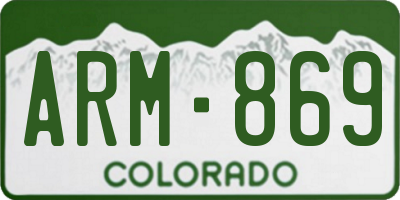 CO license plate ARM869