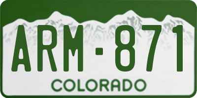 CO license plate ARM871