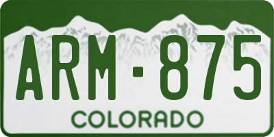 CO license plate ARM875
