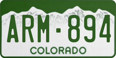 CO license plate ARM894