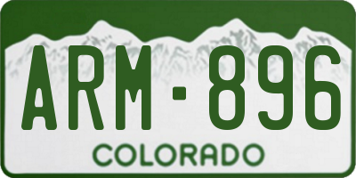 CO license plate ARM896