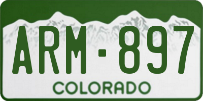 CO license plate ARM897