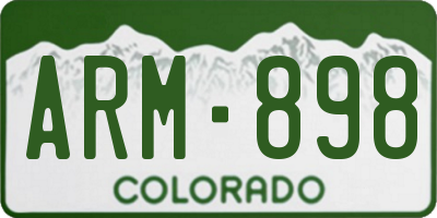 CO license plate ARM898