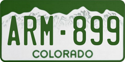 CO license plate ARM899