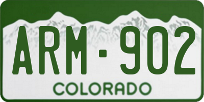 CO license plate ARM902