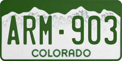 CO license plate ARM903