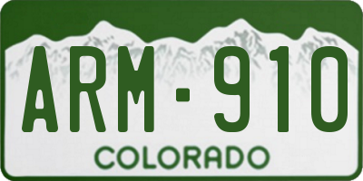 CO license plate ARM910