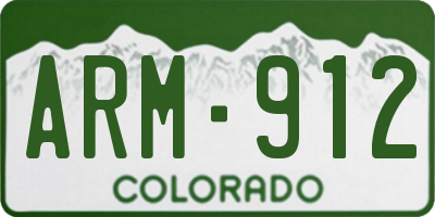 CO license plate ARM912