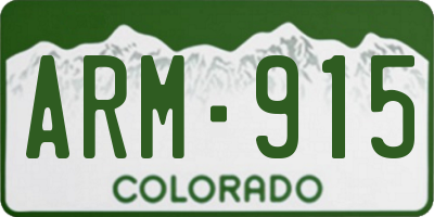 CO license plate ARM915