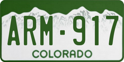 CO license plate ARM917