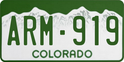 CO license plate ARM919