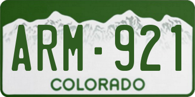 CO license plate ARM921