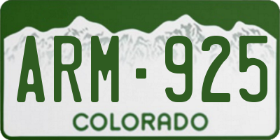 CO license plate ARM925