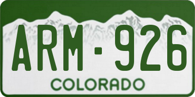 CO license plate ARM926