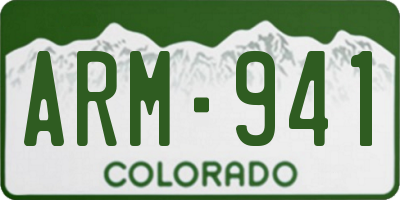 CO license plate ARM941
