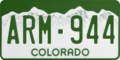 CO license plate ARM944