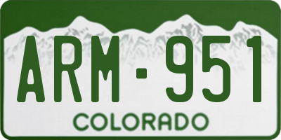 CO license plate ARM951