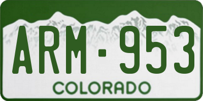 CO license plate ARM953