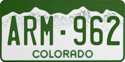CO license plate ARM962