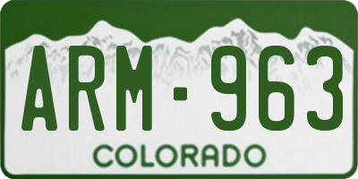 CO license plate ARM963