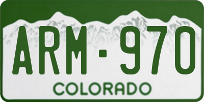 CO license plate ARM970