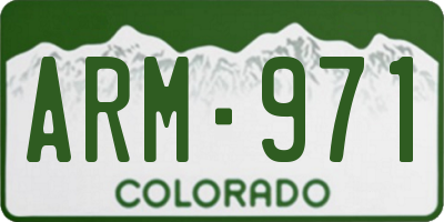 CO license plate ARM971