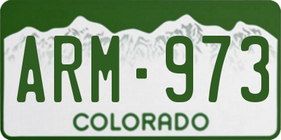 CO license plate ARM973