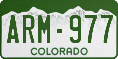 CO license plate ARM977