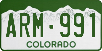 CO license plate ARM991
