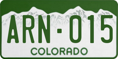 CO license plate ARN015