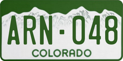 CO license plate ARN048