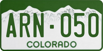 CO license plate ARN050