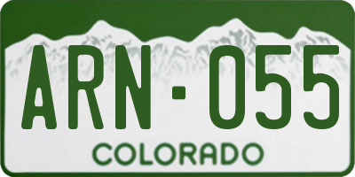 CO license plate ARN055