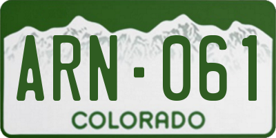 CO license plate ARN061