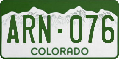 CO license plate ARN076