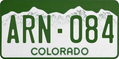 CO license plate ARN084