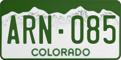 CO license plate ARN085