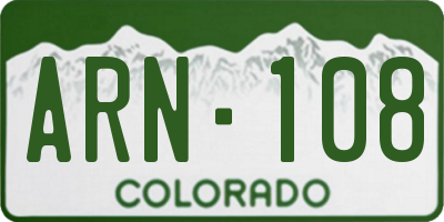 CO license plate ARN108