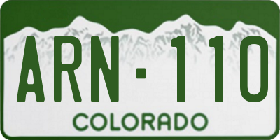 CO license plate ARN110