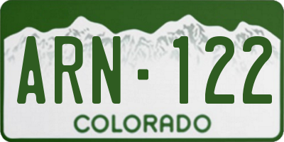 CO license plate ARN122