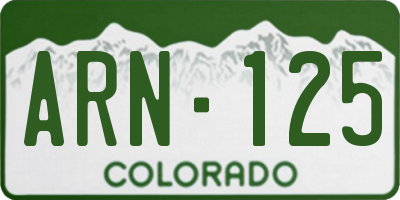 CO license plate ARN125