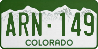 CO license plate ARN149