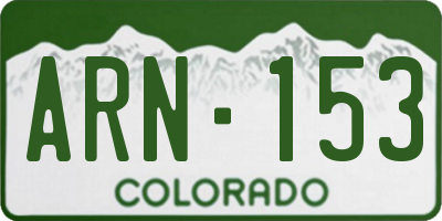 CO license plate ARN153