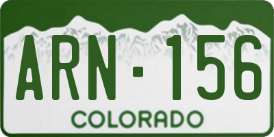 CO license plate ARN156