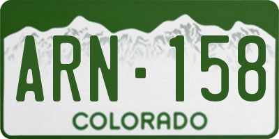 CO license plate ARN158