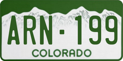 CO license plate ARN199