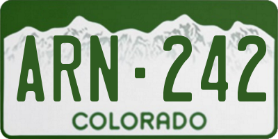 CO license plate ARN242