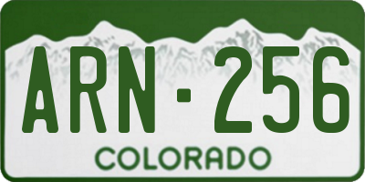 CO license plate ARN256