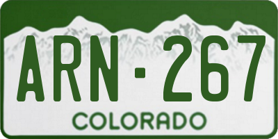 CO license plate ARN267