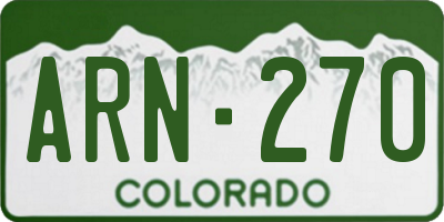 CO license plate ARN270